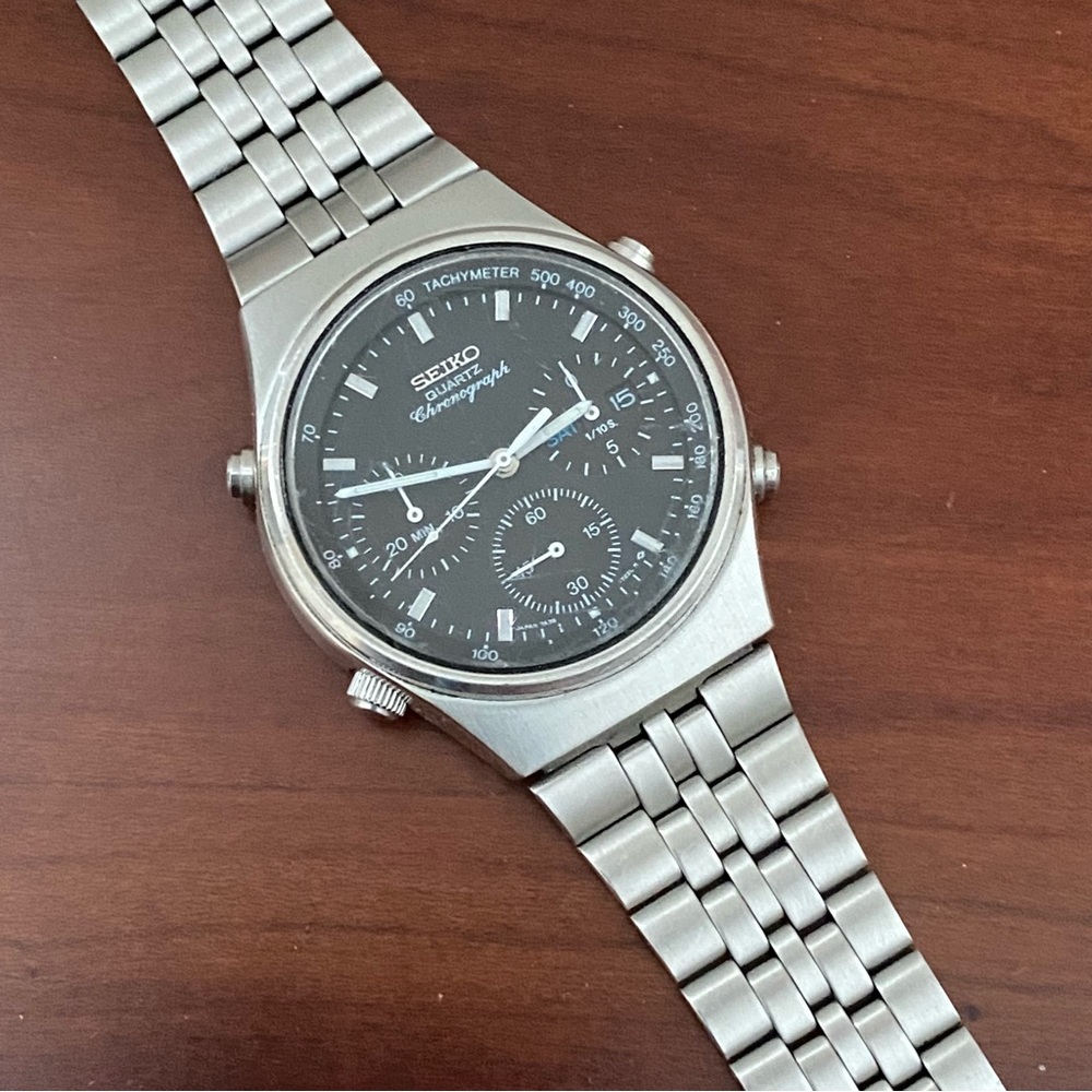 Seiko 7A38‑7270 Quartz Chronograph 1988 Requires Servicing-Read Full Description